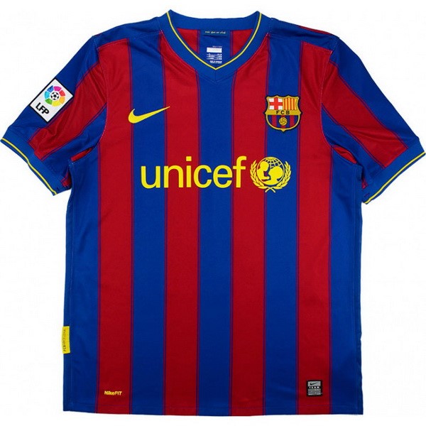 Thailande Maillot Football Barcelone Domicile Retro 2009 2010 Bleu Rouge